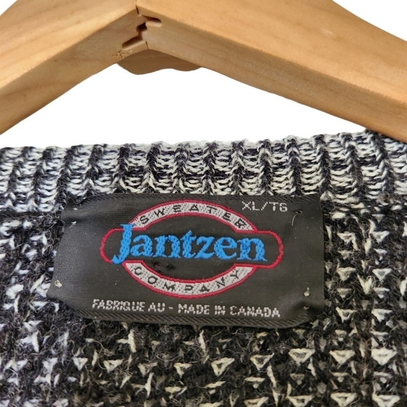 Jantzen sweater company black gray knitted WORKING light up Christmas sweater - Picture 5 of 10